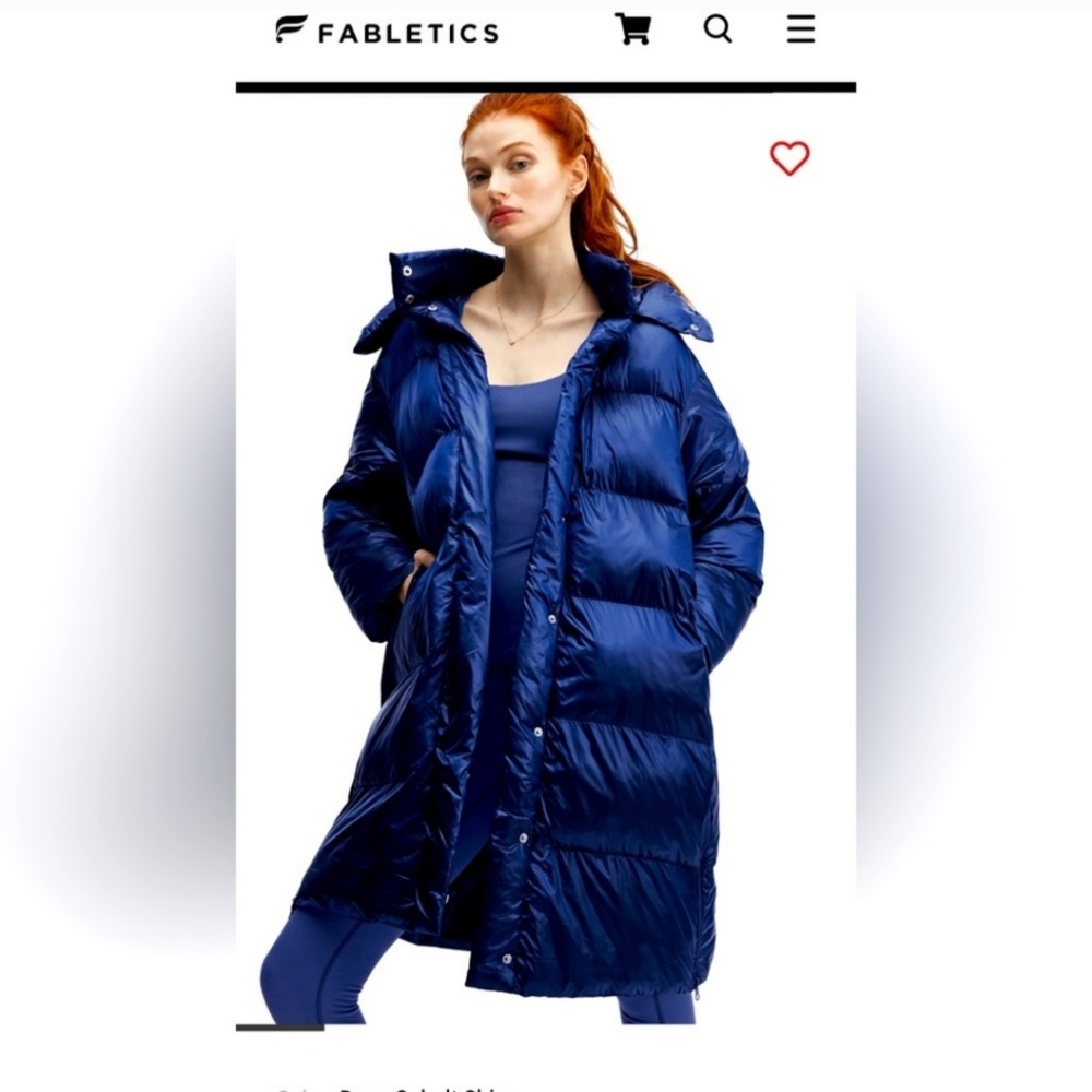 Fabletics Adeline Shine Oversize Long Puffer Coat XL